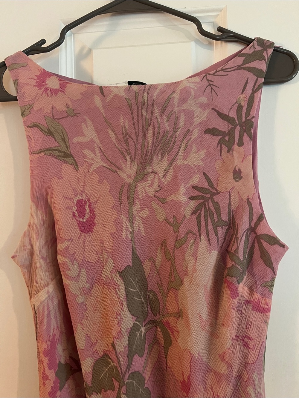 Ralph Lauren Pink Floral Sleeveless Midi with Ruffle Hem - Picture 6 of 8